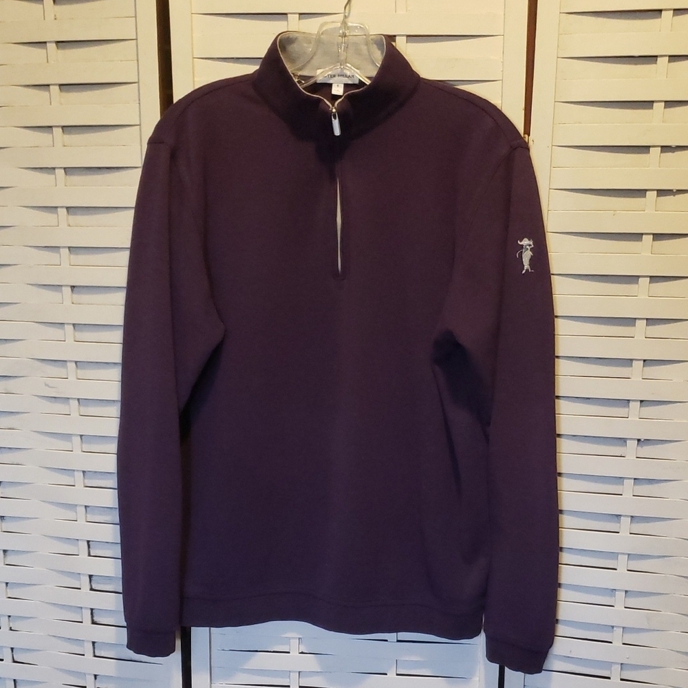 Peter Millar Men's Purple Half-Zip Sweater